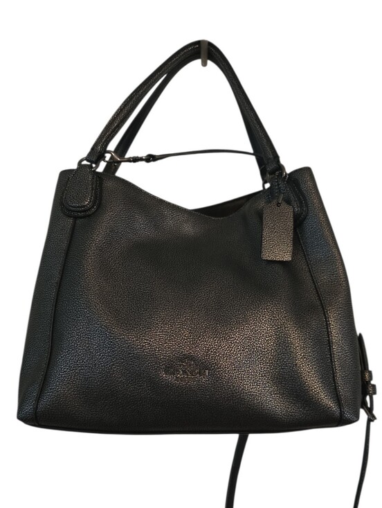 Coach Handbags - Coach Pewter Leather Edie Handbag Crossbody Bag With Coach Dust Bag